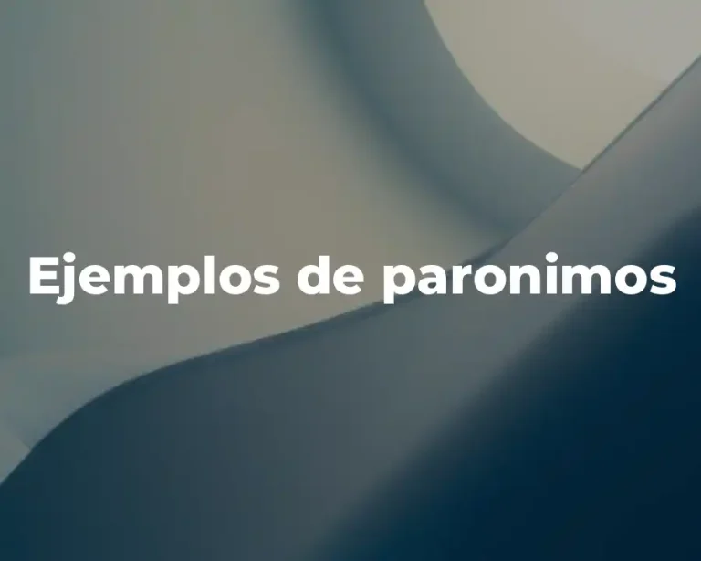 Ejemplos de paronimos