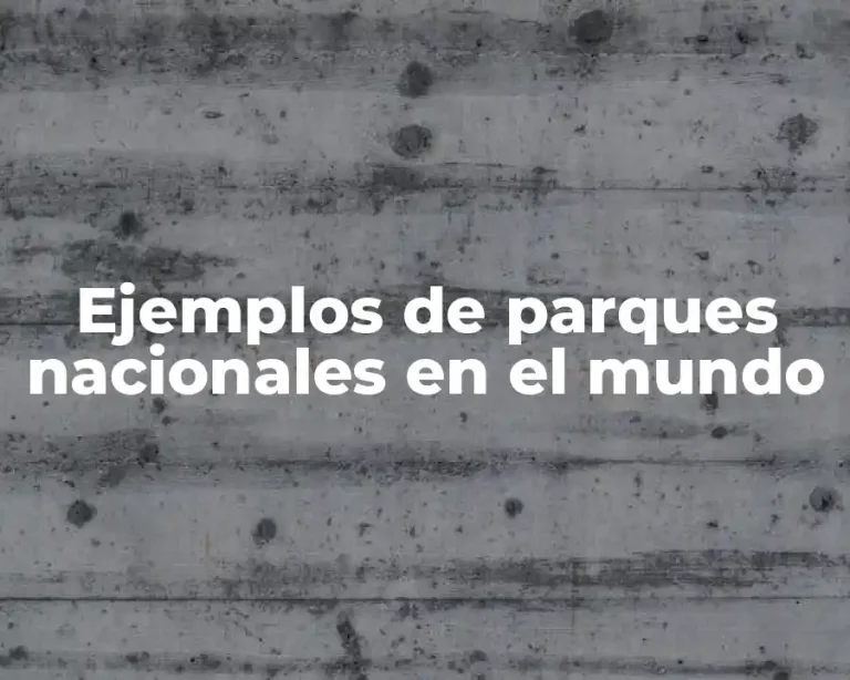 Ejemplos de parques nacionales en el mundo