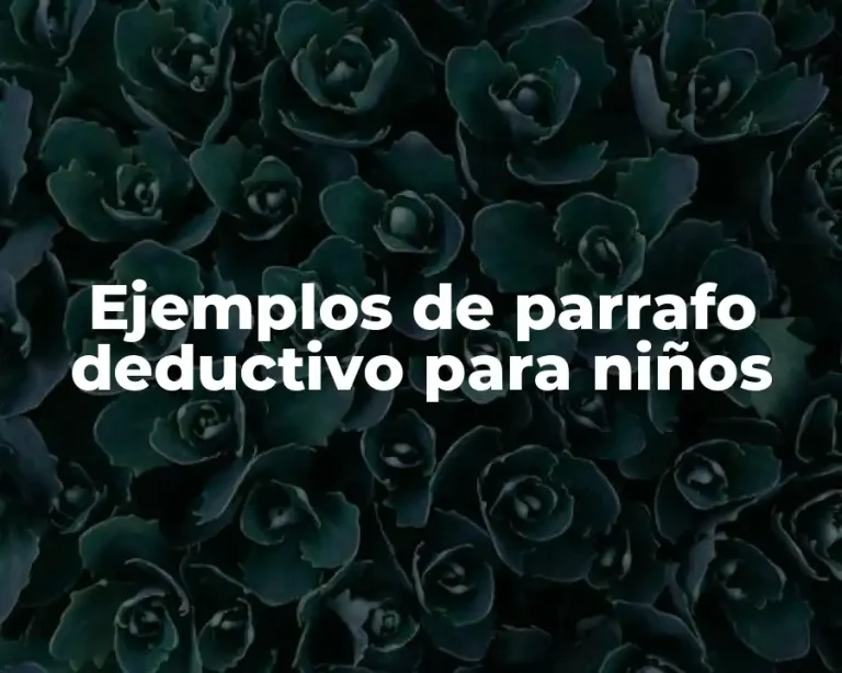 Ejemplos de parrafo deductivo para niños