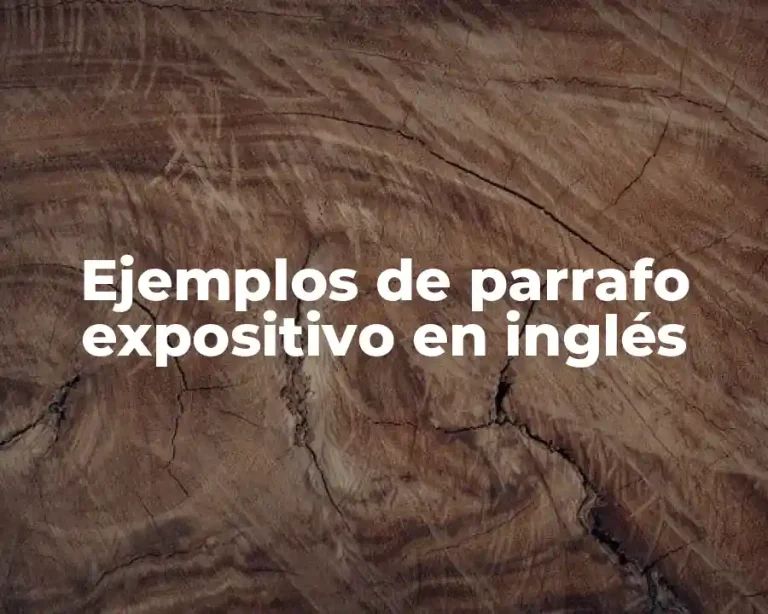 Ejemplos de parrafo expositivo en inglés