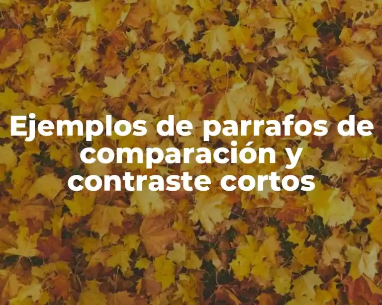Ejemplos de parrafos de comparación y contraste cortos