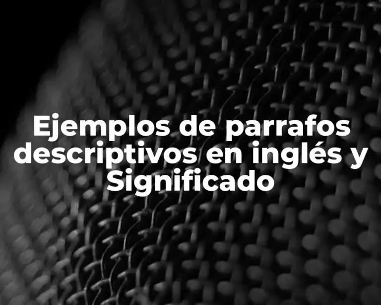 Ejemplos de parrafos descriptivos en inglés y Significado