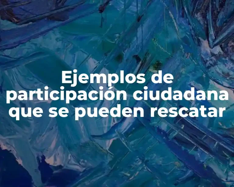Ejemplos de participación ciudadana que se pueden rescatar