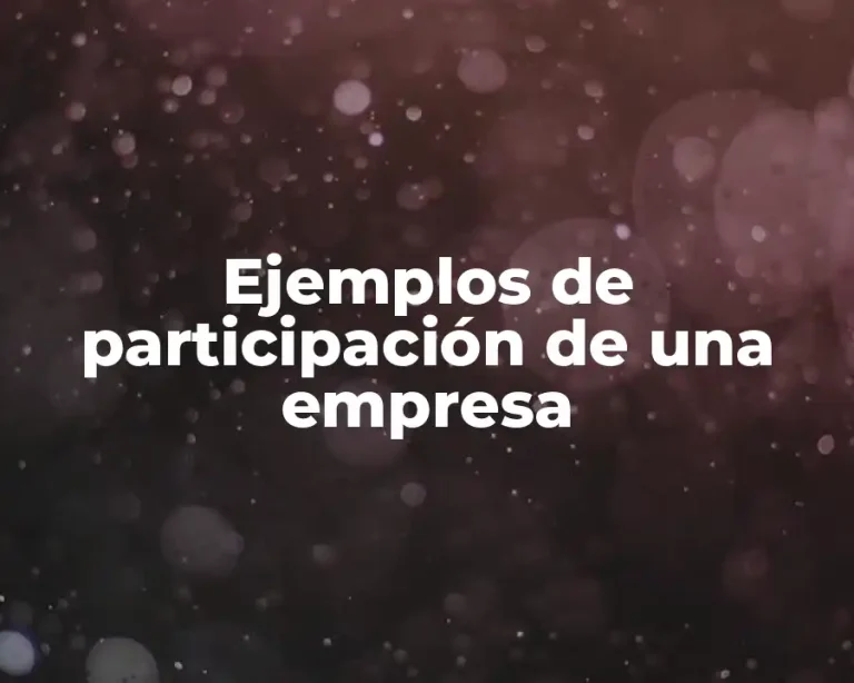 Ejemplos de participación de una empresa