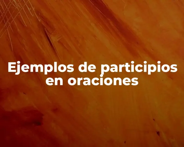 Ejemplos de participios en oraciones