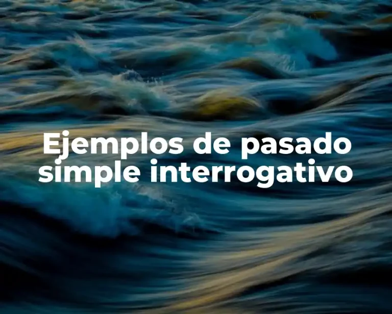 Ejemplos de pasado simple interrogativo