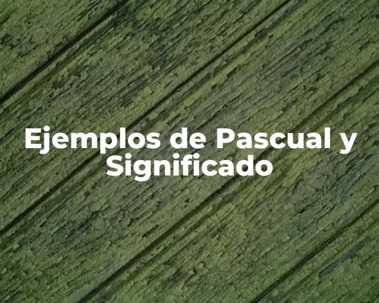 Ejemplos de Pascual y Significado