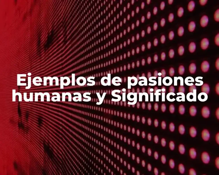 Ejemplos de pasiones humanas y Significado