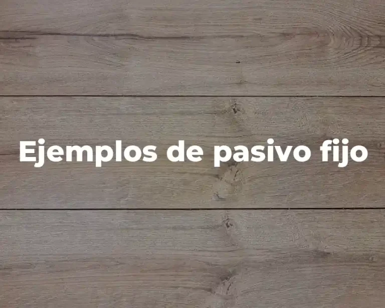 Ejemplos de pasivo fijo
