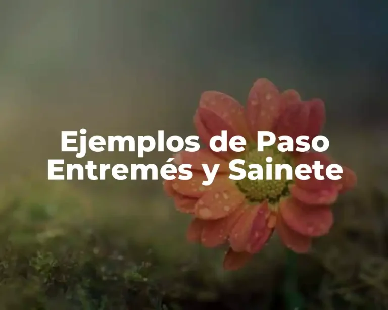 Ejemplos de Paso Entremés y Sainete