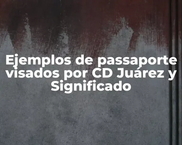 Ejemplos de passaporte visados por CD Juárez y Significado