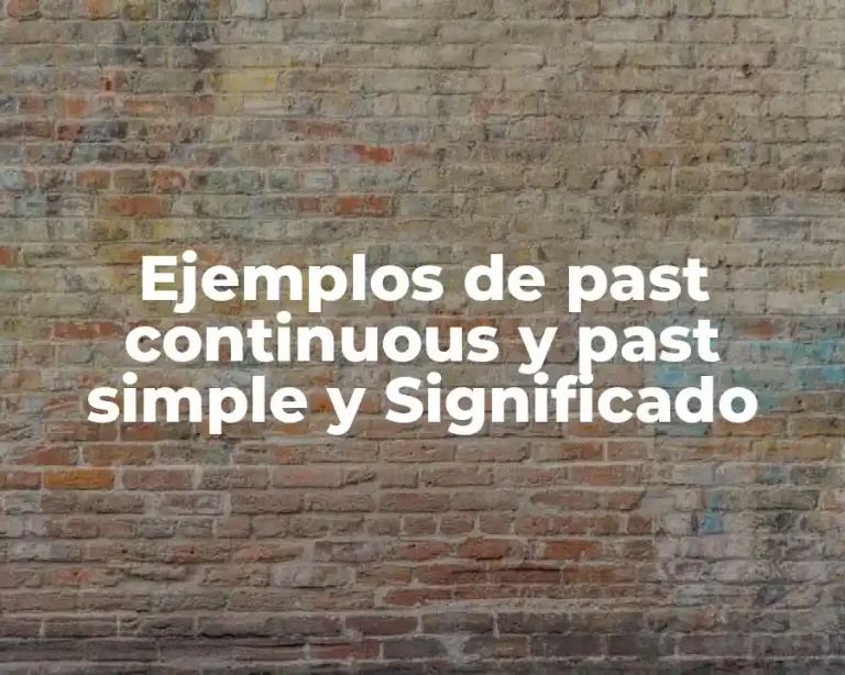Ejemplos de past continuous y past simple y Significado