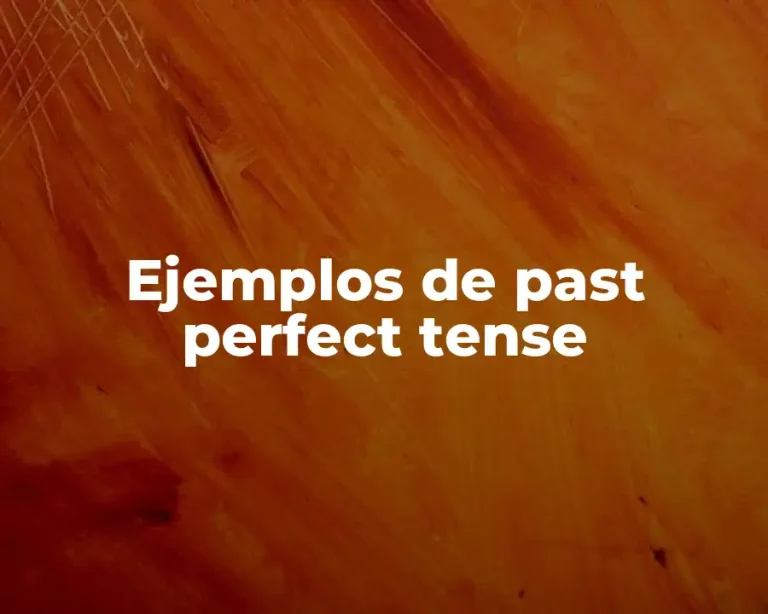 Ejemplos de past perfect tense