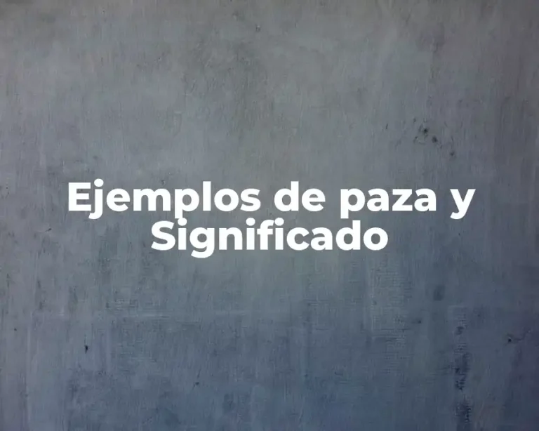 Ejemplos de paza y Significado
