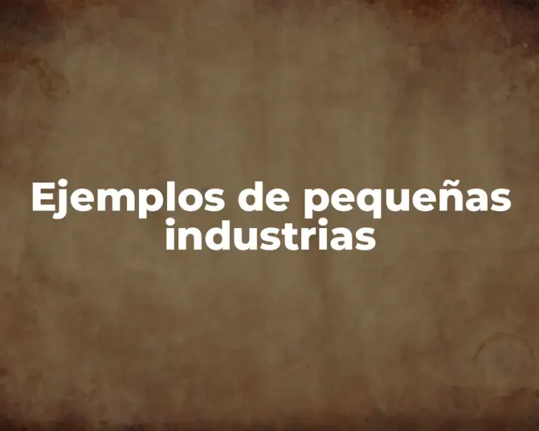 Ejemplos de pequeñas industrias