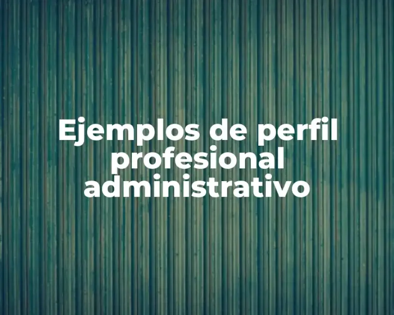 Ejemplos de perfil profesional administrativo