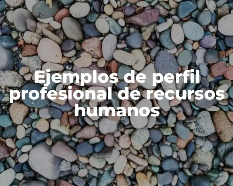 Ejemplos de perfil profesional de recursos humanos