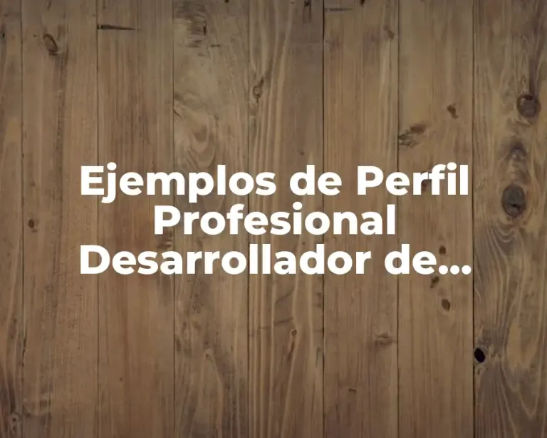 Ejemplos de Perfil Profesional Desarrollador de Software y Significado