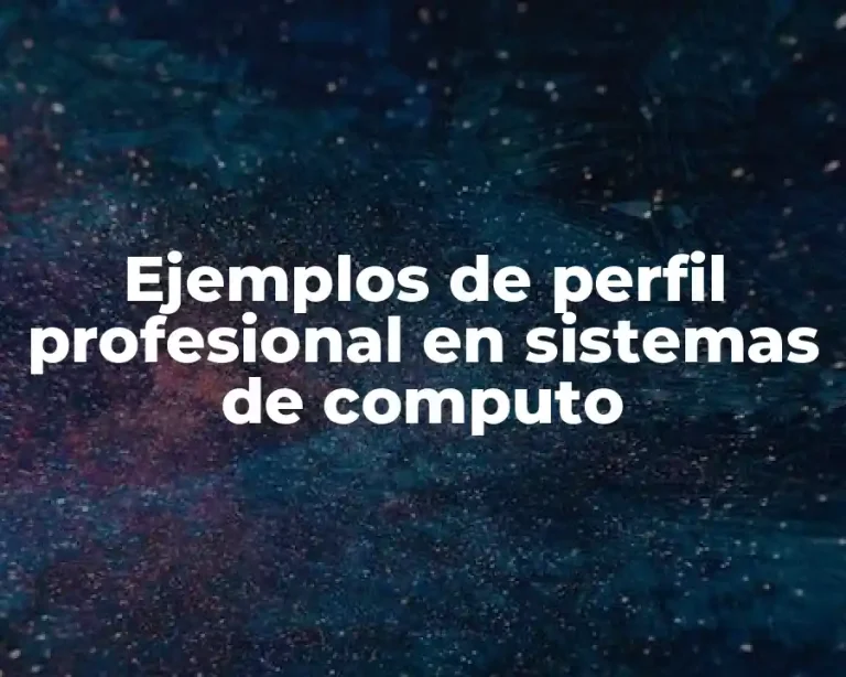 Ejemplos de perfil profesional en sistemas de computo