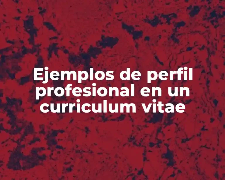 Ejemplos de perfil profesional en un curriculum vitae