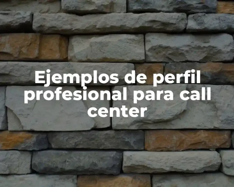 Ejemplos de perfil profesional para call center