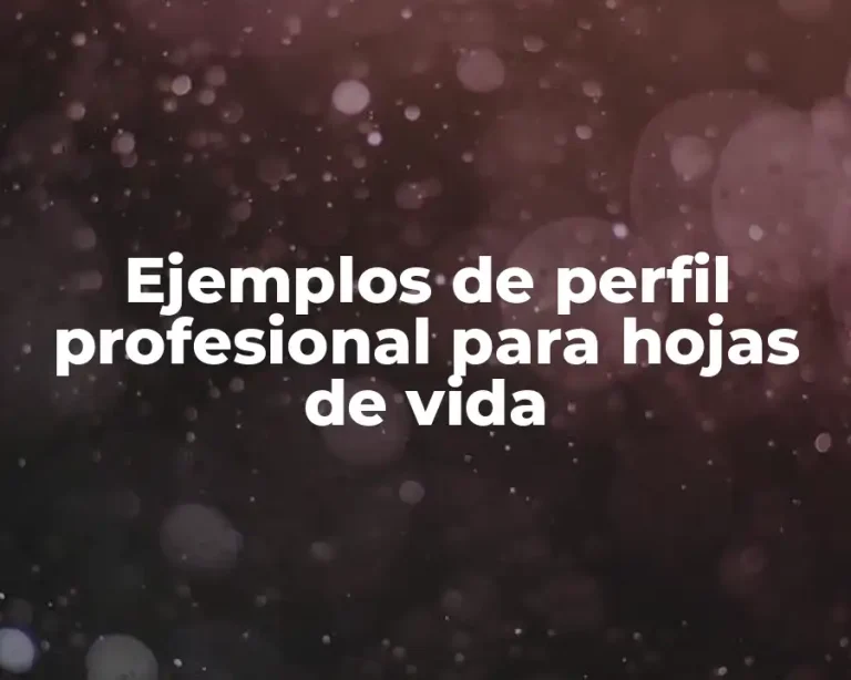 Ejemplos de perfil profesional para hojas de vida