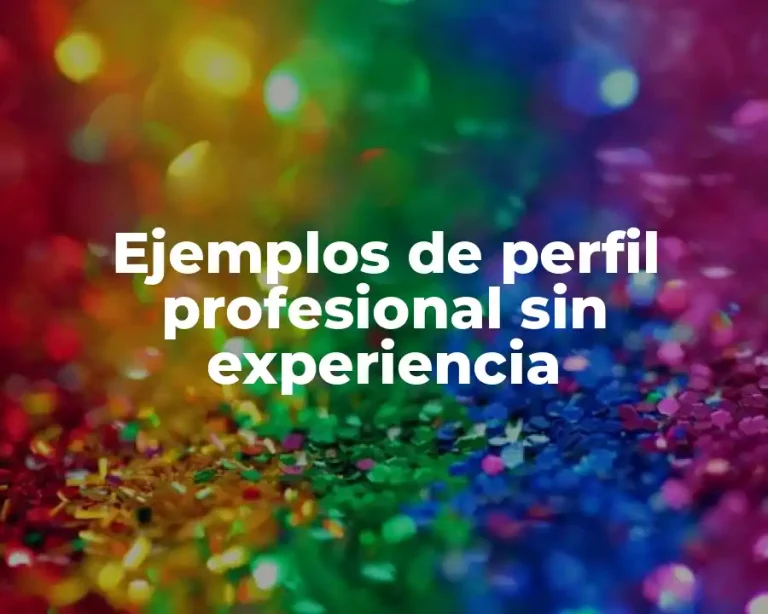 Ejemplos de perfil profesional sin experiencia