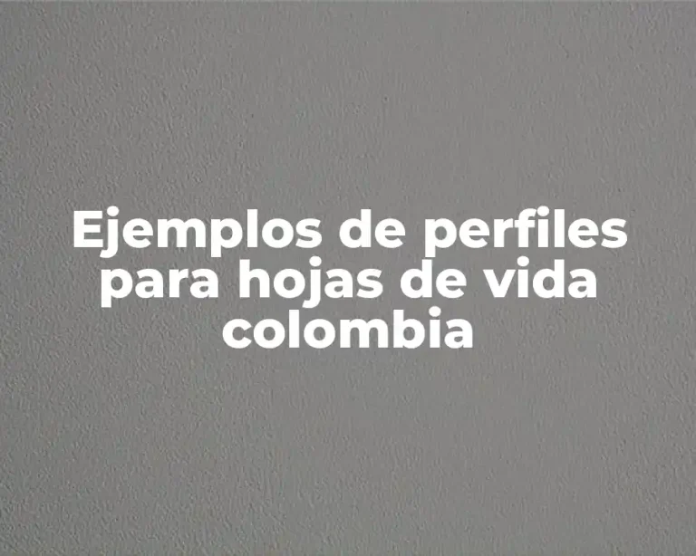 Ejemplos de perfiles para hojas de vida colombia