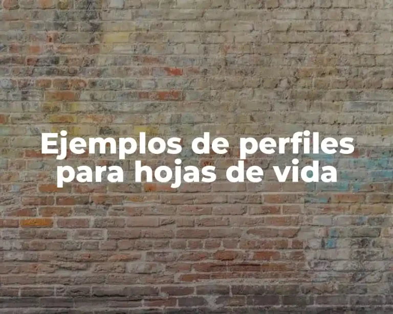 Ejemplos de perfiles para hojas de vida
