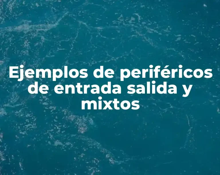 Ejemplos de periféricos de entrada salida y mixtos