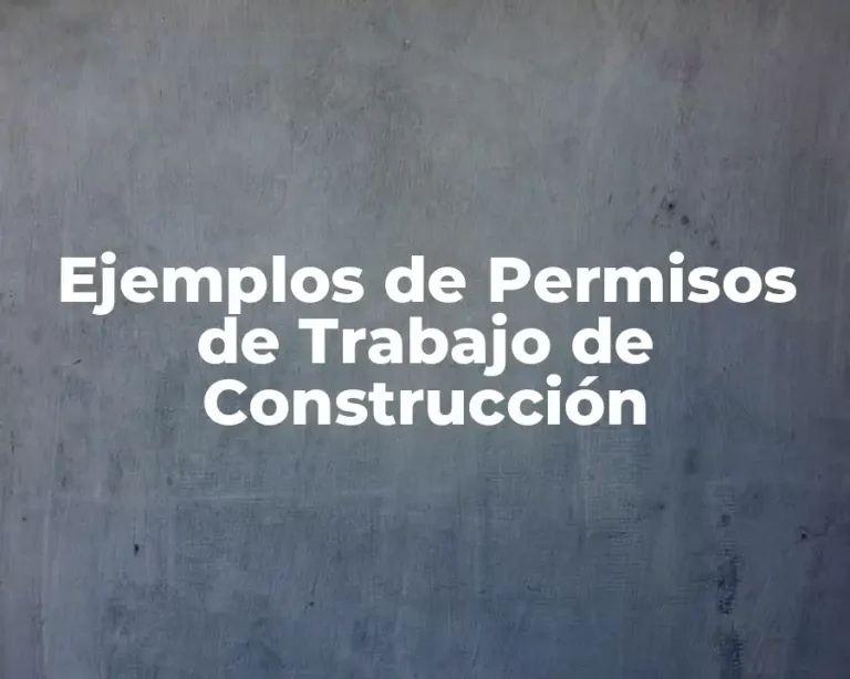 Ejemplos de Permisos de Trabajo de Construcción