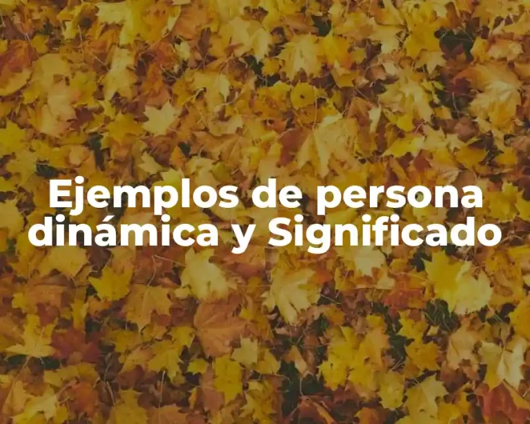 Ejemplos de persona dinámica y Significado