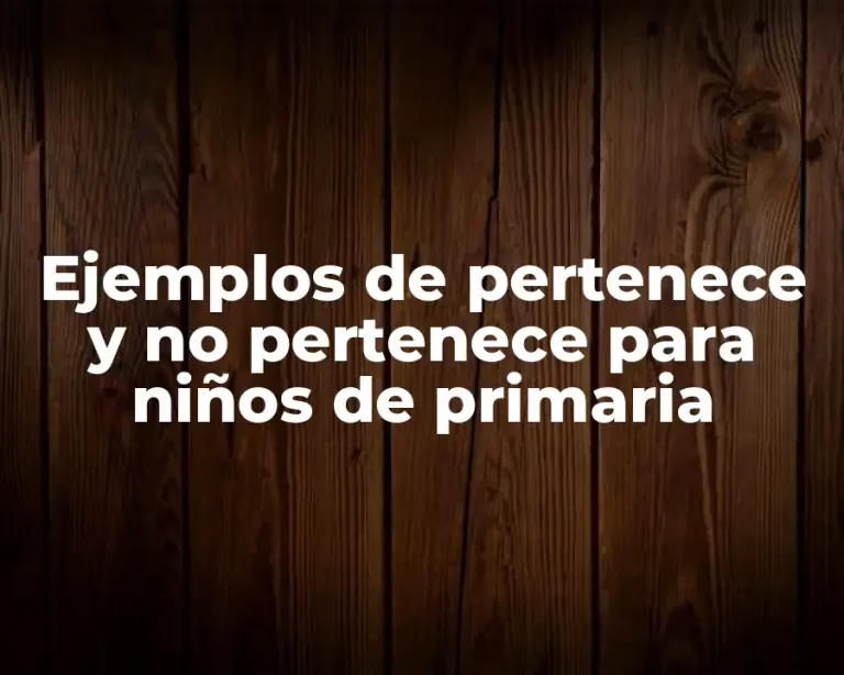 Ejemplos de pertenece y no pertenece para niños de primaria