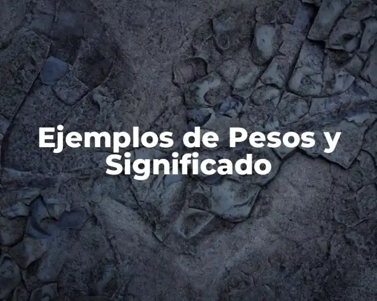 Ejemplos de Pesos y Significado