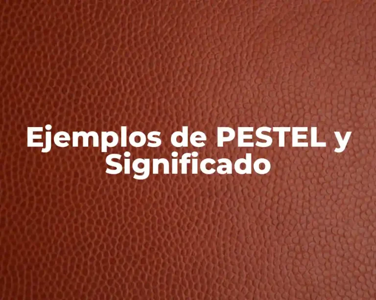 Ejemplos de PESTEL y Significado
