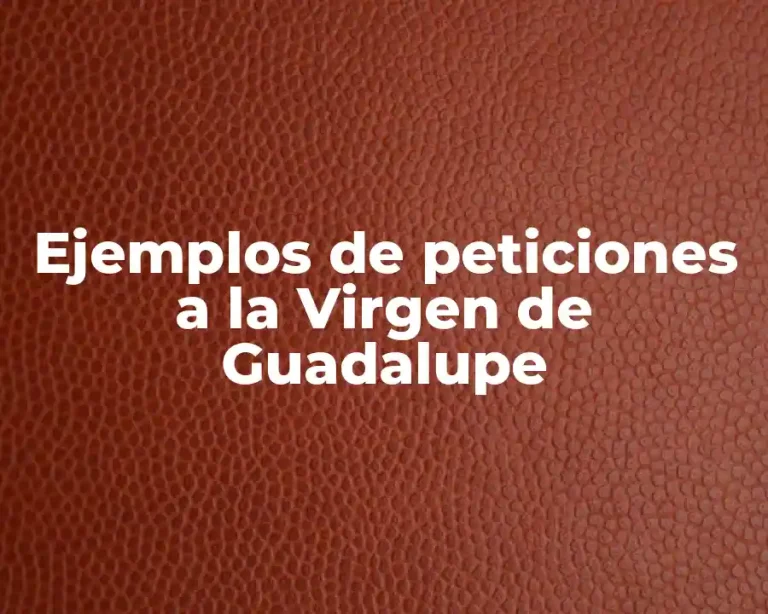 Ejemplos de peticiones a la Virgen de Guadalupe