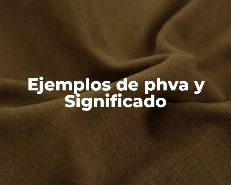 Ejemplos de phva y Significado