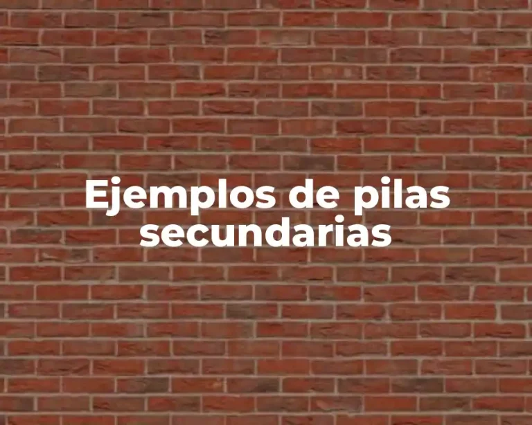 Ejemplos de pilas secundarias