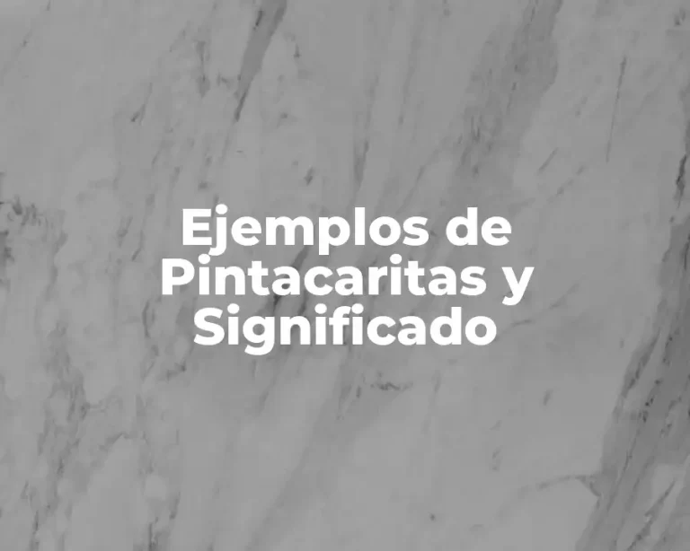 Ejemplos de Pintacaritas y Significado