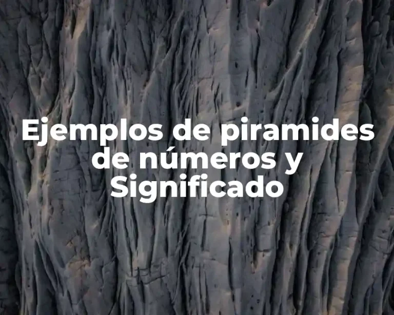 Ejemplos de piramides de números y Significado