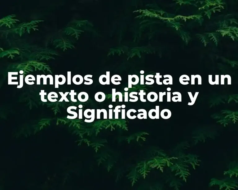 Ejemplos de pista en un texto o historia y Significado
