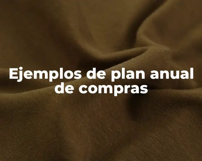 Ejemplos de plan anual de compras