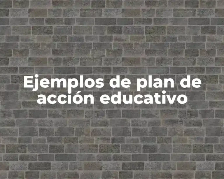 Ejemplos de plan de acción educativo
