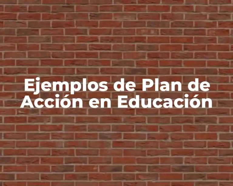 Ejemplos de Plan de Acción en Educación