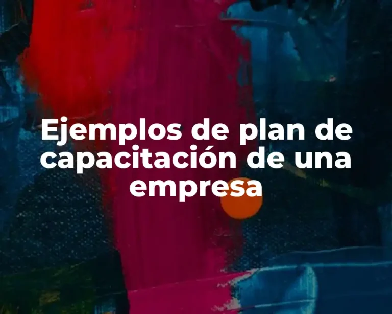 Ejemplos de plan de capacitación de una empresa