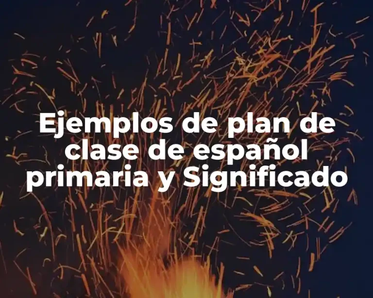 Ejemplos de plan de clase de español primaria y Significado