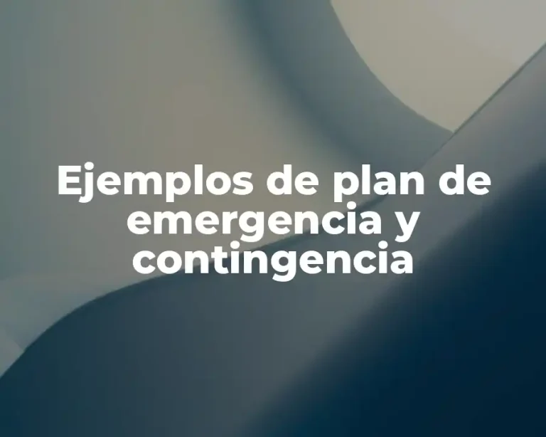 Ejemplos de plan de emergencia y contingencia