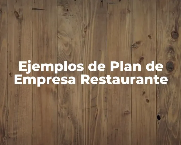 Ejemplos de Plan de Empresa Restaurante