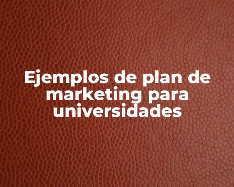 Ejemplos de plan de marketing para universidades