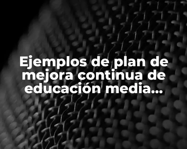 Ejemplos de plan de mejora continua de educación media superior